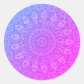 paarse roze doilies klassieke ronde sticker (Voorkant)