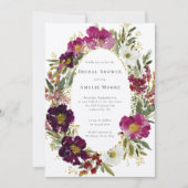 Paarse Roze Donkere Bloem Krans Vrijgezellenfeest Kaart (Voorkant)