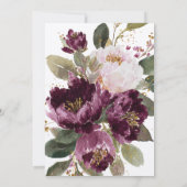 Paarse Roze Donkere Bloem Krans Vrijgezellenfeest Kaart (Achterkant)