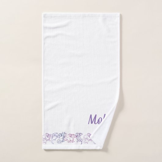 Paarse Roze Draken Badhanddoek Set Custom Set Bad Handdoek (Handdoek)