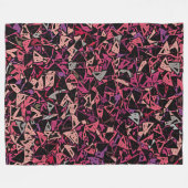 Paarse Roze Driehoek Patroon Fleece Deken (Voorkant (Horizontaal))