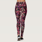 Paarse Roze Driehoek Patroon Leggings (Achterkant)