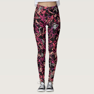 Paarse Roze Driehoek Patroon Leggings