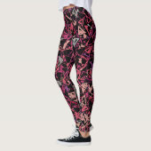 Paarse Roze Driehoek Patroon Leggings (Links)