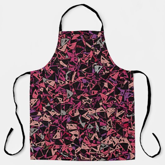 Paarse Roze Driehoek Patroon Schort (Voorkant)