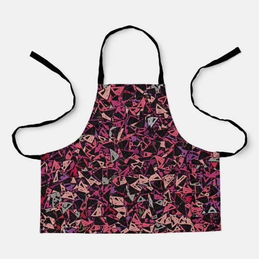 Paarse Roze Driehoek Patroon Schort (Voorkant)