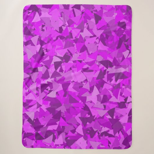 Paarse Roze Driehoek Patroon Sherpa Deken (Voorkant)