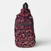 Paarse Roze Driehoek Patroon Sling Bag (Voorkant)