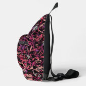 Paarse Roze Driehoek Patroon Sling Bag (Rechts)