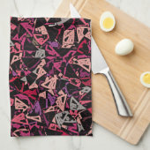 Paarse Roze Driehoek Patroon Theedoek (Quarter Fold)