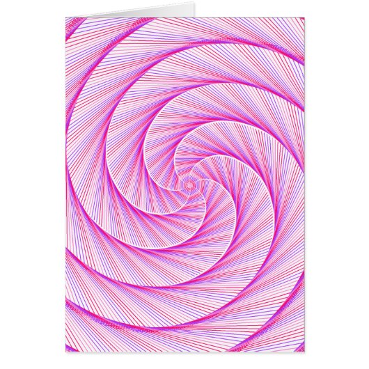 Paarse Roze Duik Drop Wiskunde Swirl Kaart (Voorkant)