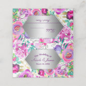 Paarse roze, dunne, platte tafel plaatskaartje (Buitenkant ongevouwen)