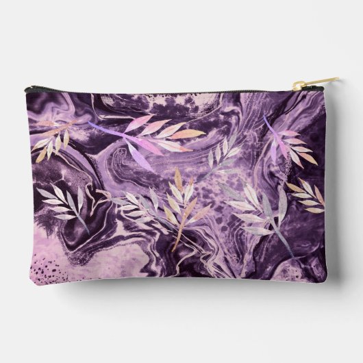 Paarse Roze Edelsteen Modern Monogram Etui (Achterkant)