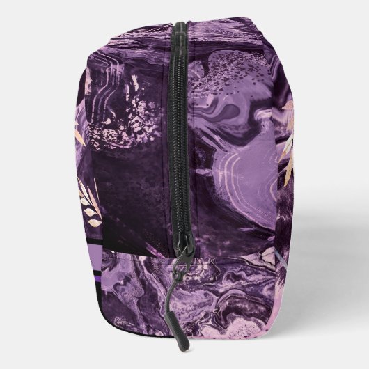 Paarse Roze Edelsteen Modern Monogram Toilettasje (Rechts)