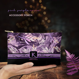 Paarse Roze Edelsteen Moderne Monogram Etui