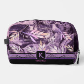 Paarse Roze Edelsteen Moderne Monogram Toilettasje (Voorkant)