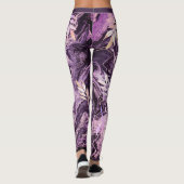 Paarse Roze Edelsteen Vloeibare Kunst Leggings (Achterkant)
