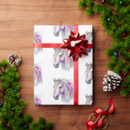 Paarse Roze Eenhoorn Cadeaupapier