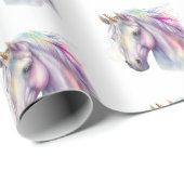 Paarse Roze Eenhoorn Cadeaupapier (Rol Hoek)