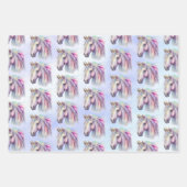 Paarse Roze Eenhoorn Glitter Sparkle Inpakpapier Vel (Voorkant)