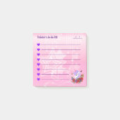  paarse & roze eenhoorn om te doen lijst 3" x 3" post-it® notes (Voorkant)