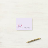 Paarse Roze Eenhoorn Post-it® Notes (Op bureau)