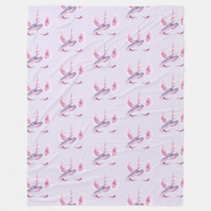 Paarse Roze Eenhoorn Verjaardag Fleece Deken