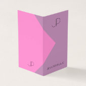 Paarse roze Elegant Moderne Monogrammen Sjabloon Visitekaartje (Buitenkant)