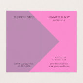 Paarse roze Elegant Moderne Monogrammen Sjabloon Visitekaartje (Binnenkant ongevouwen)