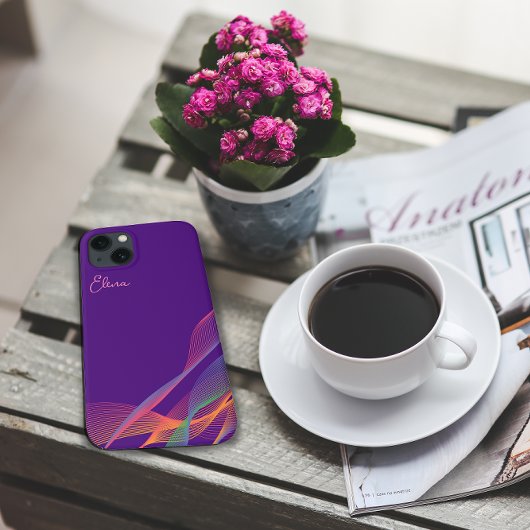 Paarse roze elegante kleurrijke golvende Case-Mate iPhone case