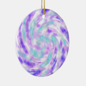Paarse roze en Aqua Tie Dye kerstversiering Keramisch Ornament (Rechts)