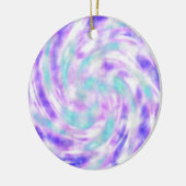 Paarse roze en Aqua Tie Dye kerstversiering Keramisch Ornament (Links)
