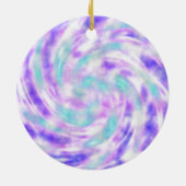 Paarse roze en Aqua Tie Dye kerstversiering Keramisch Ornament (Achterkant)