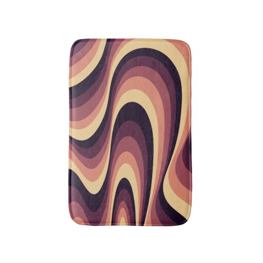 Paarse, roze en beige abstract wervelingsontwerp badmat (Voorkant Verticaal)