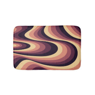 Paarse, roze en beige abstract wervelingsontwerp badmat