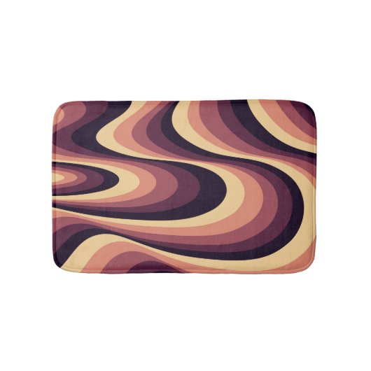 Paarse, roze en beige abstract wervelingsontwerp badmat (Voorkant)