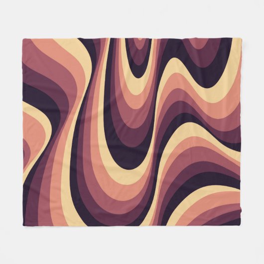 Paarse, roze en beige abstract wervelingsontwerp fleece deken (Voorkant (Horizontaal))