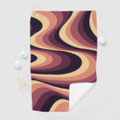 Paarse, roze en beige abstract wervelingsontwerp golfhanddoek (Insitu)