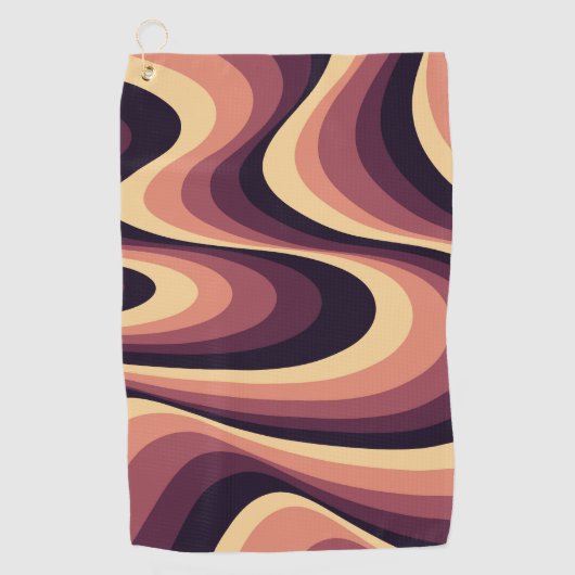 Paarse, roze en beige abstract wervelingsontwerp golfhanddoek (Voorkant)