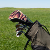 Paarse, roze en beige abstract wervelingsontwerp golfheadcover (Insitu)