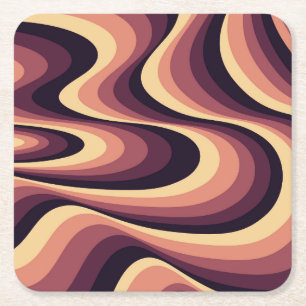Paarse, roze en beige abstract wervelingsontwerp kartonnen onderzetters
