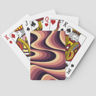 Paarse, roze en beige abstract wervelingsontwerp pokerkaarten