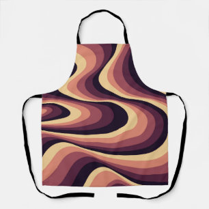 Paarse, roze en beige abstract wervelingsontwerp schort