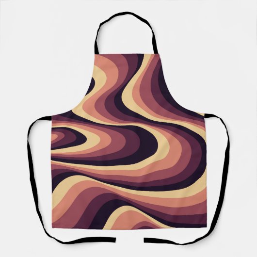 Paarse, roze en beige abstract wervelingsontwerp schort (Voorkant)