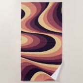 Paarse, roze en beige abstract wervelingsontwerp strandlaken (Voorkant)