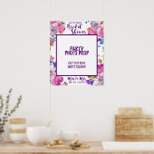 Paarse roze en blauw ventilator Vrijgezellenfeest  Poster (Keuken)