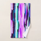 Paarse, Roze en Blauwe Abstracte Strepen Bad Handdoek (Handdoek)
