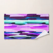 Paarse, Roze en Blauwe Abstracte Strepen Bad Handdoek (Handdoek)