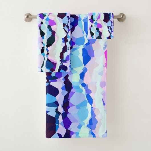 Paarse, Roze en Blauwe Abstracte Strepen Bad Handdoek (Insitu)