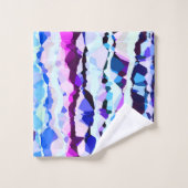 Paarse, Roze en Blauwe Abstracte Strepen Bad Handdoek (Wasdoekje)